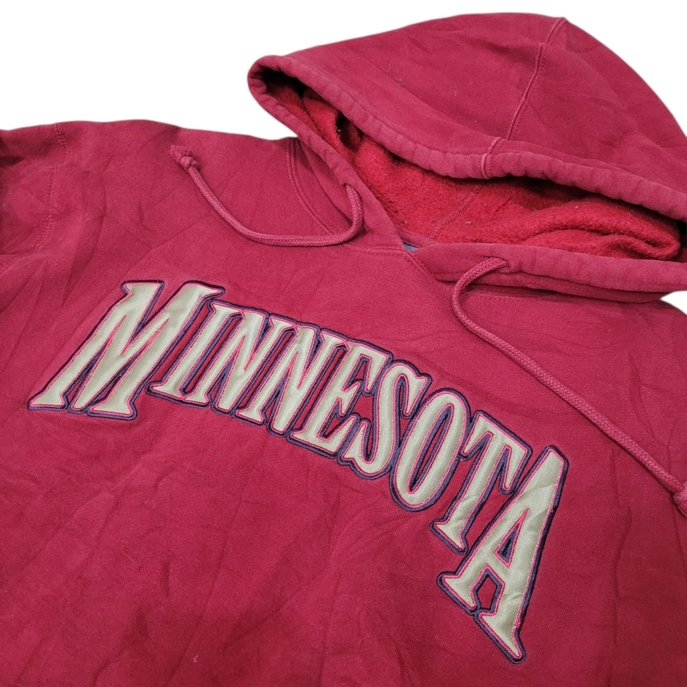Vintage Red Minnesota Classic Logo Hoodie Sweatshirt Top Size: M